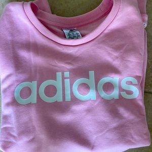 ADIDAS women’s sweatshirt sz s pink long sleeve white letters EUC